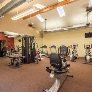 Fitness center featuring modern exercise machines