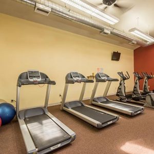 Fitness center featuring modern exercise machines