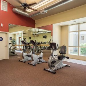 Fitness center featuring modern exercise machines