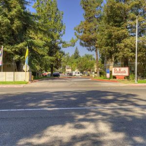 Street view of apartment building